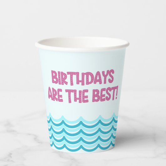 Gobelets En Papier Coupe d'anniversaire de natation (Recto)