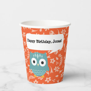Gobelets En Papier Coupe de la partie papier personnalisée Blue Owen