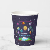 Gobelets En Papier Coupe de l'Espace d'Anniversaire - Premier voyage (Recto)