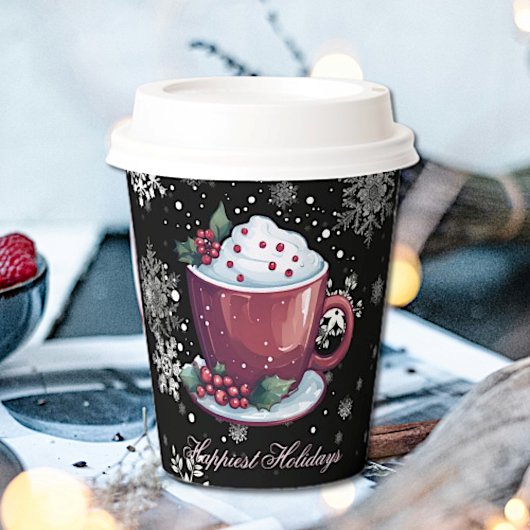 Gobelets En Papier Coupe de Noël de tasses de papier chocolat chaud