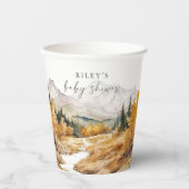 Gobelets En Papier Coupe de papier Baby shower bois Bois rustique (Recto)