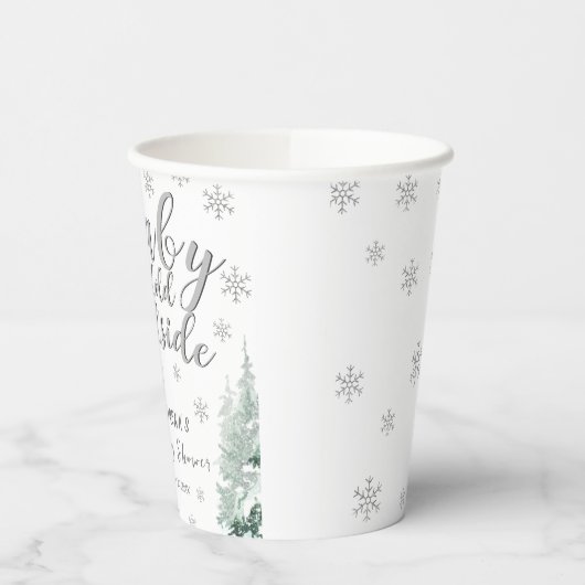 Gobelets En Papier Coupe de papier Baby shower d'hiver Silver Forest (Gauche)
