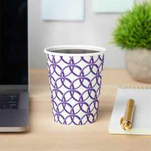 Gobelets En Papier Coupe de papier - Bagues d'entrelacement violet