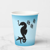 Gobelets En Papier Coupe de papier bleu Sea Horse (Recto)