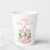 Gobelets En Papier Coupe de papier carrousel magique rose et or (Recto)