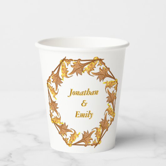 Gobelets En Papier Coupe de papier - Cercle d'or (Recto)