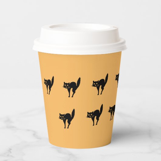 Gobelets En Papier Coupe de papier - Chats noirs surchargés (Recto)