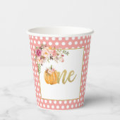 Gobelets En Papier Coupe de papier citrouille d'anniversaire - Floral (Verso)
