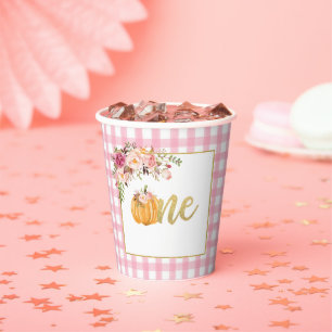 Gobelets En Papier Coupe de papier citrouille de premier anniversaire