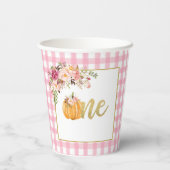 Gobelets En Papier Coupe de papier citrouille de premier anniversaire (Verso)