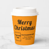 Gobelets En Papier Coupe de papier couleur orange de Noël (Verso)