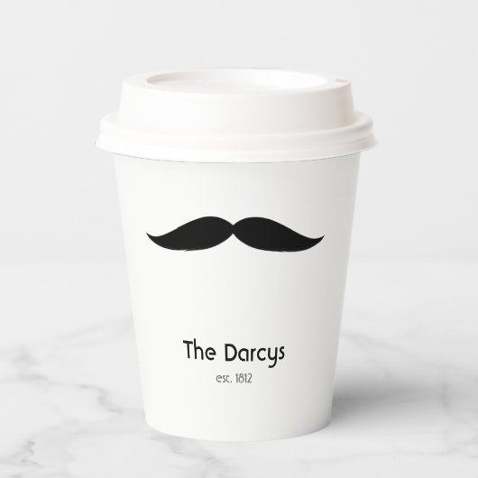 Gobelets En Papier Coupe de papier Couple Moustache et lèvres (Recto)