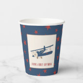 Gobelets En Papier Coupe de papier d'anniversaire d'avion (Verso)