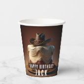 Gobelets En Papier Coupe de papier d'anniversaire de Cowboy - Rustiqu (Recto)
