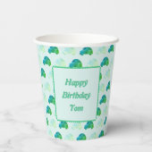Gobelets En Papier Coupe de papier d'anniversaire des voitures aquare (Verso)