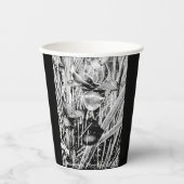 Gobelets En Papier Coupe de papier d'anniversaire noir et blanc (Recto)