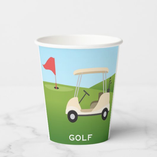 Gobelets En Papier Coupe de papier de conception de golf (Verso)