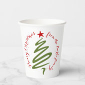 Gobelets En Papier Coupe de papier de Noël (Recto)