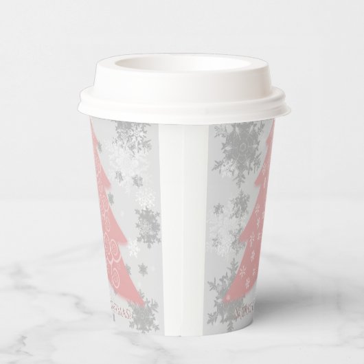 Gobelets En Papier Coupe de papier de Noël rose Festif (Droite)