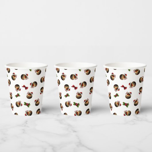Gobelets En Papier Coupe de papier de pudding de Noël (Multi)