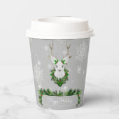 Gobelets En Papier Coupe de papier de rennes gris (Verso)