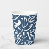 Gobelets En Papier Coupe de papier Dinosaur Bones (Bleu) (Droite)