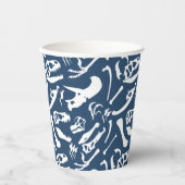 Gobelets En Papier Coupe de papier Dinosaur Bones (Bleu) (Recto)