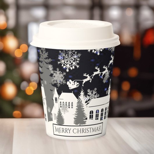 Gobelets En Papier Coupe de papier du village de Noël