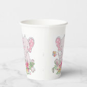 Gobelets En Papier Coupe de papier Eléphant rose Floral (Droite)