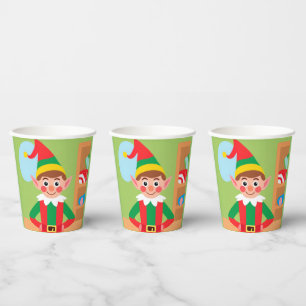 Gobelets En Papier Coupe de papier Elfe de Noël