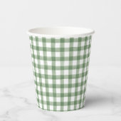 Gobelets En Papier Coupe de papier En vichy vert (Verso)