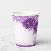 Gobelets En Papier Coupe de papier fleuri violet (Verso)