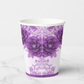 Gobelets En Papier Coupe de papier fleuri violet (Droite)