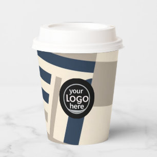 Gobelets En Papier Coupe de papier géométrique Abstraite - Logo perso