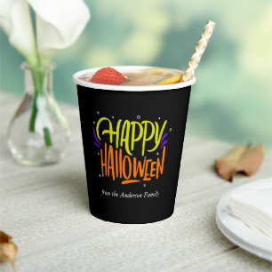 Gobelets En Papier Coupe de papier "Happy Halloween" amusante et fest