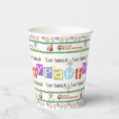 Gobelets En Papier Coupe de papier Joyeux Noël Joyeux anniversaire (Verso)