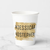 Gobelets En Papier Coupe de papier mariage d'or élégant (Verso)