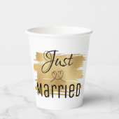 Gobelets En Papier Coupe de papier mariage d'or élégant (Recto)