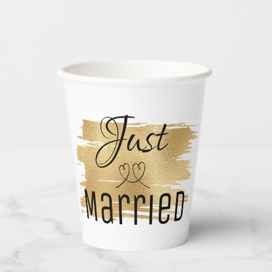 Gobelets En Papier Coupe de papier mariage d'or élégant (Recto)