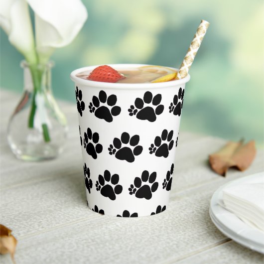 Gobelets En Papier Coupe de papier - Motif Paw Polydactyl (Insitu)