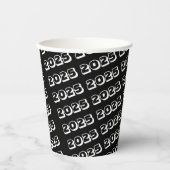 Gobelets En Papier Coupe de papier noir blanc bande 2025 (Recto)