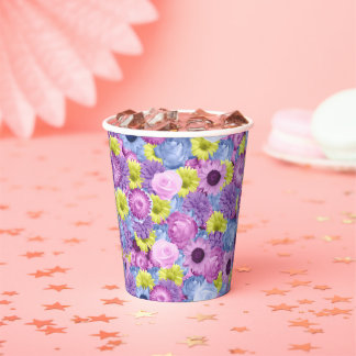 Gobelets En Papier Coupe de papier Pastel Flowers