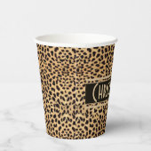 Gobelets En Papier Coupe de papier personnalisée Leopard Spot Peau (Droite)