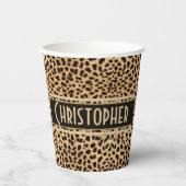 Gobelets En Papier Coupe de papier personnalisée Leopard Spot Peau (Recto)