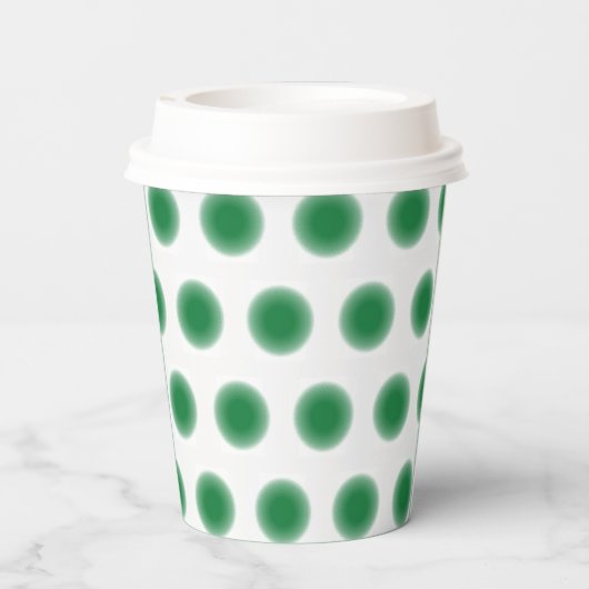 Gobelets En Papier Coupe de papier - Points verts avec arêtes diffuse (Verso)