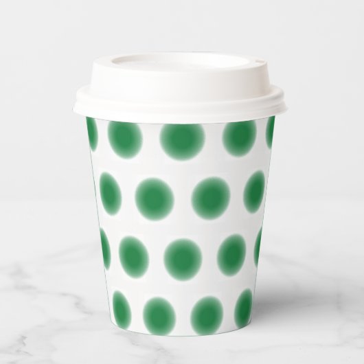Gobelets En Papier Coupe de papier - Points verts avec arêtes diffuse (Recto)