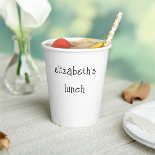 Gobelets En Papier Coupe de papier pour le déjeuner d'elizabeth perso