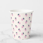 Gobelets En Papier Coupe de papier rose fraises (Recto)