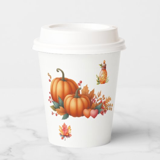 Gobelets En Papier Coupe de papier Rustic Autumn Baby shower Cup (Recto)