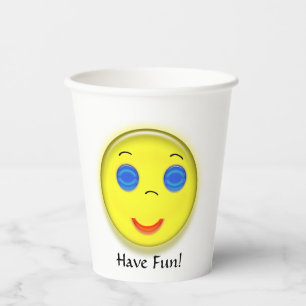 Gobelets En Papier Coupe de papier - Soleil souriant face